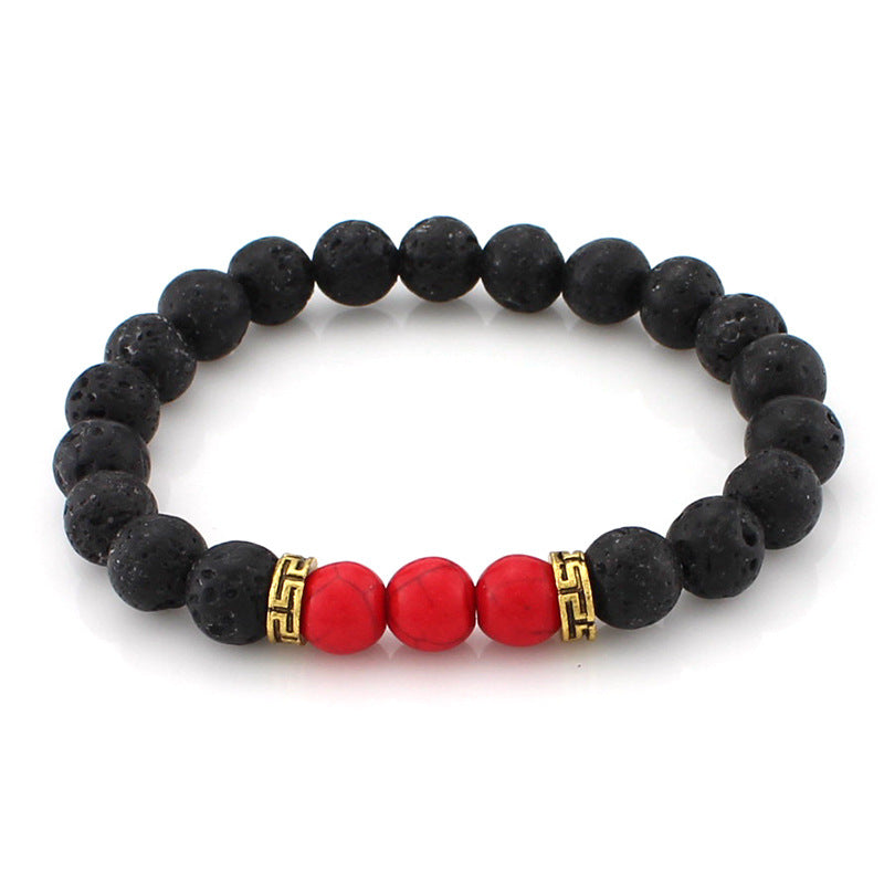 8 mm Lava Stone Beads Bracelet for Ladies