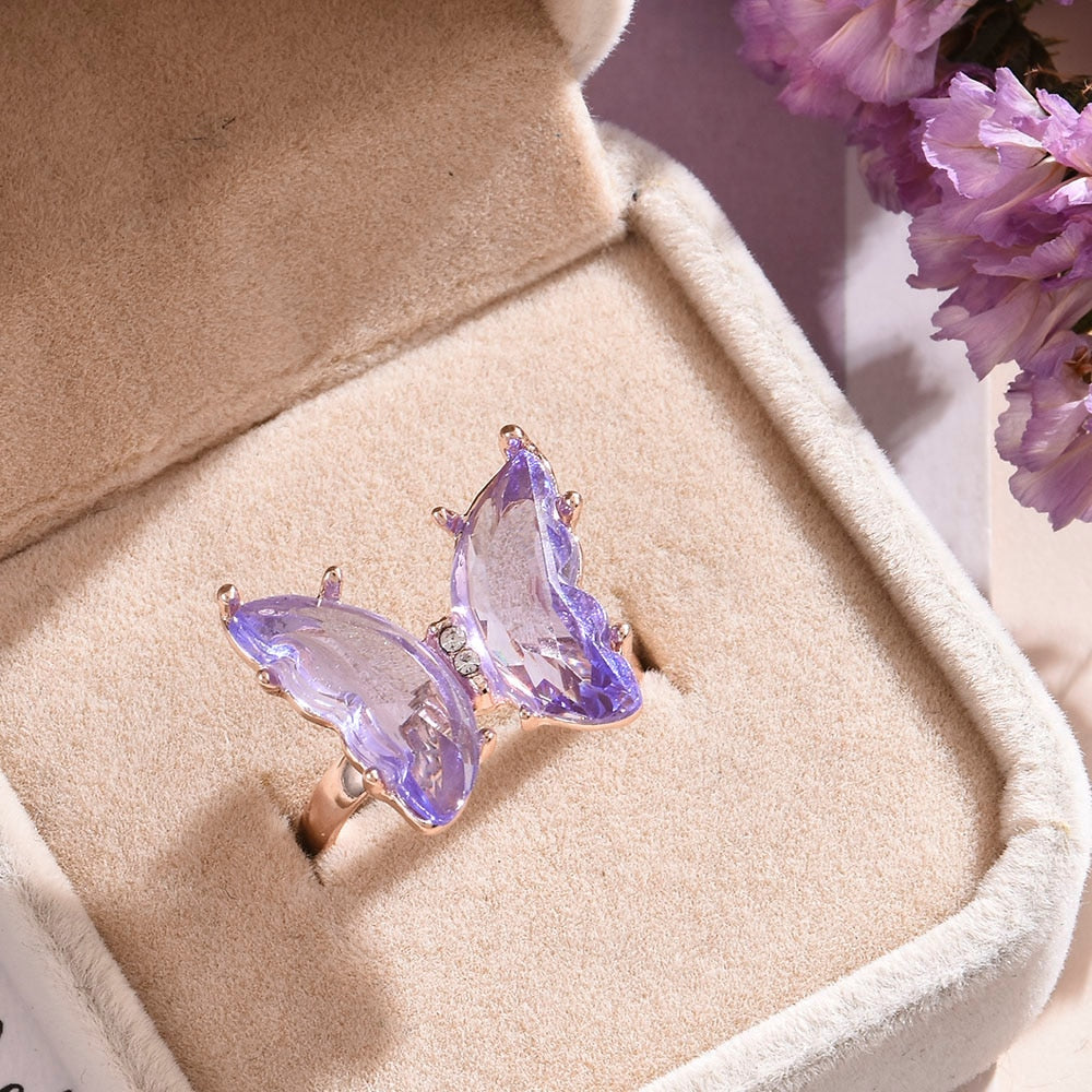 Bague papillon ajustable