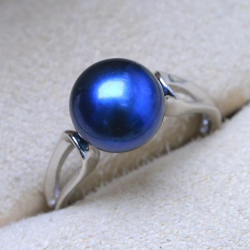 Bague en argent perle naturelle