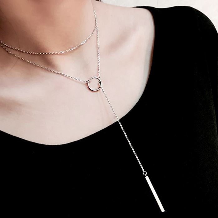 Collier vintage minimaliste en argent