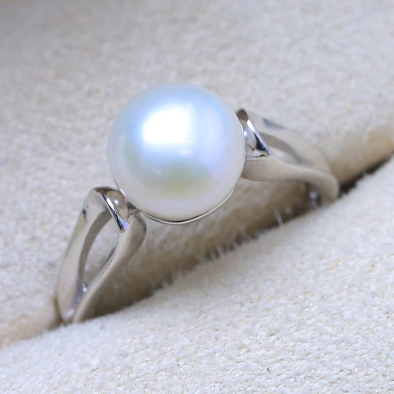 Bague en argent perle naturelle