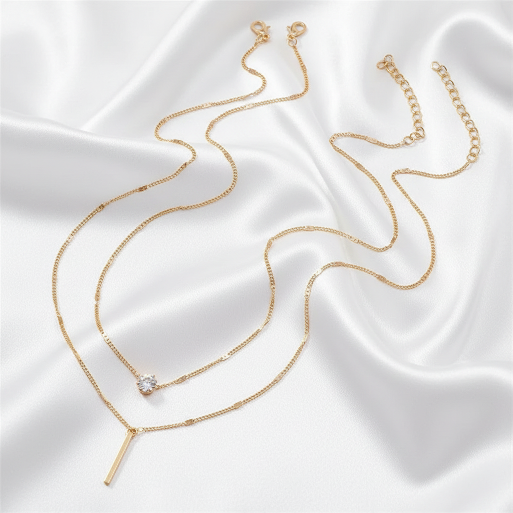 Collier superposé zircon