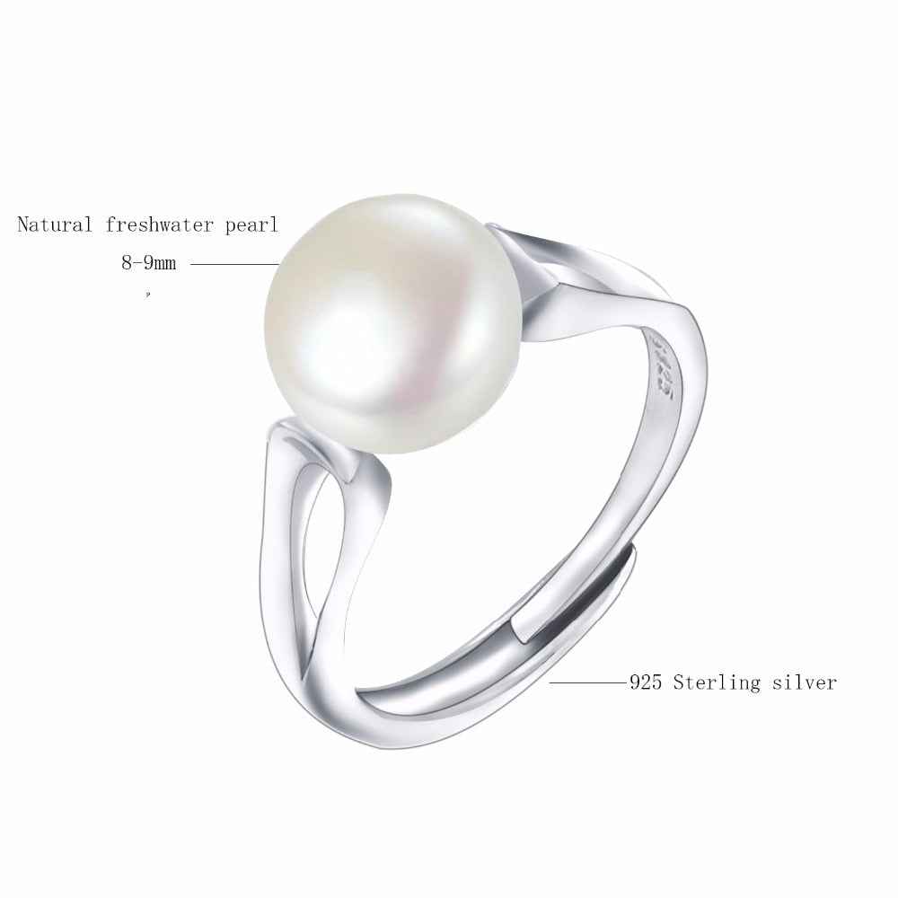 Bague en argent perle naturelle